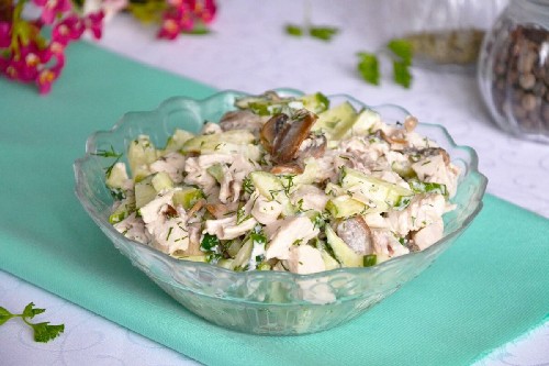 Салат с курицей, грибами и сыром - пошаговый рецепт с фото на Повар.ру