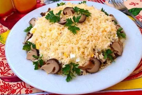 Рецепт осеннего салата с курицей и грибами и Салат с курицей и грибами — 10 вкусных рецептов