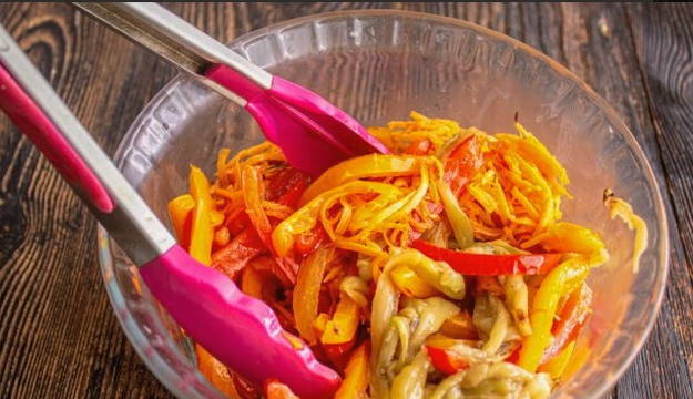 Баклажаны по корейски с морковью и болгарским перцем и уксусом рецепт приготовления