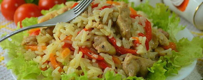 Рис с курицей и овощами – 5 пошаговых рецептов приготовления