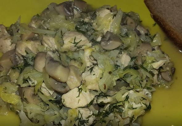 Тушеная капуста с курицей –10 пошаговых рецептов приготовления