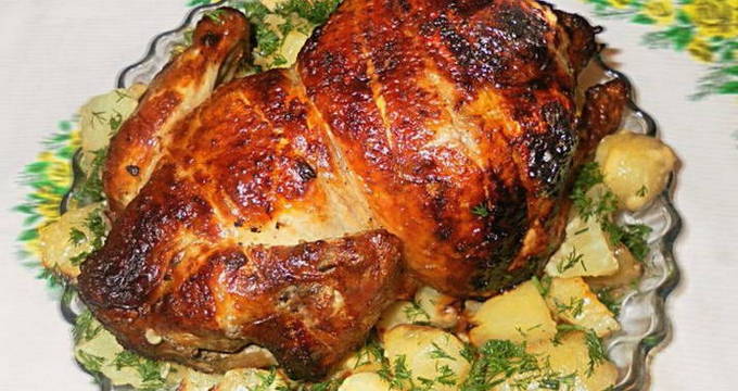 Как приготовить рецепт Курица гриль на вертеле