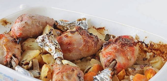 Куриные ножки с картошкой в духовке - 8 вкусных рецептов с пошаговыми фото