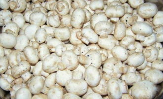 Отмеряем необходимое количество грибов для заготовки маринованных шампиньонов на зиму в банках.