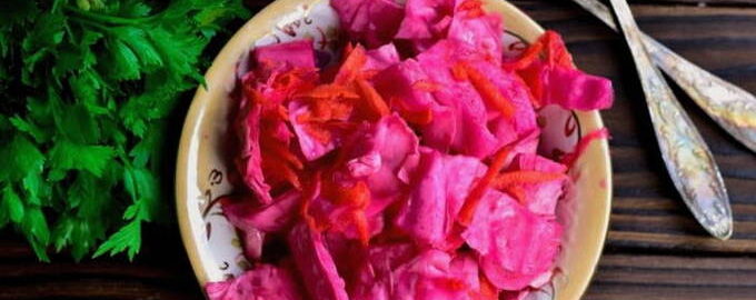 Маринованная капуста со свеклой – пошаговый рецепт приготовления с фото