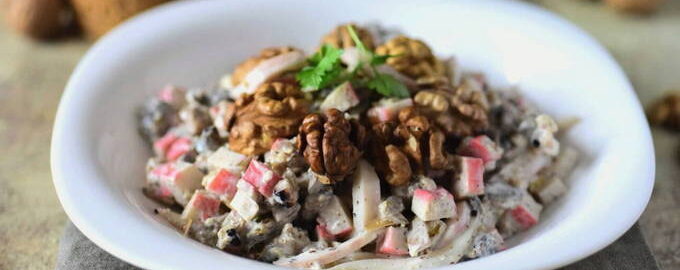 Легкий салат с кальмарами и крабовыми палочками – пошаговый рецепт приготовления с фото